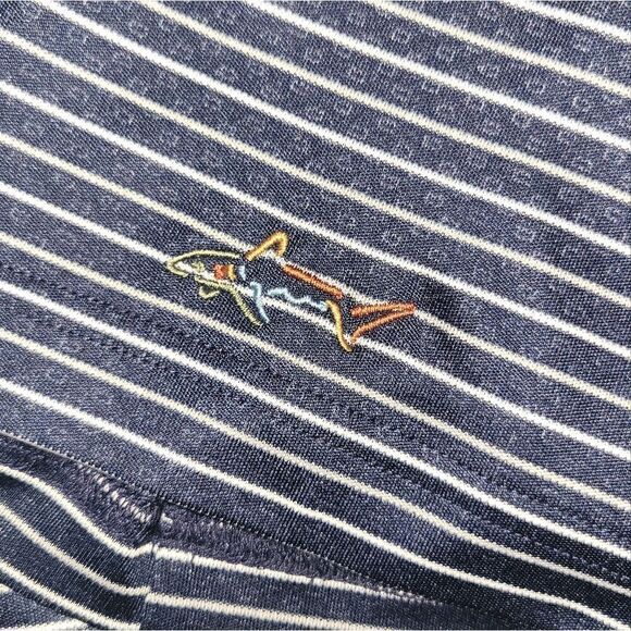 Greg Norman for Tasso Elba Mens Golf Polo Shirt Navy Blue White Play Dry L - Picture 3 of 8